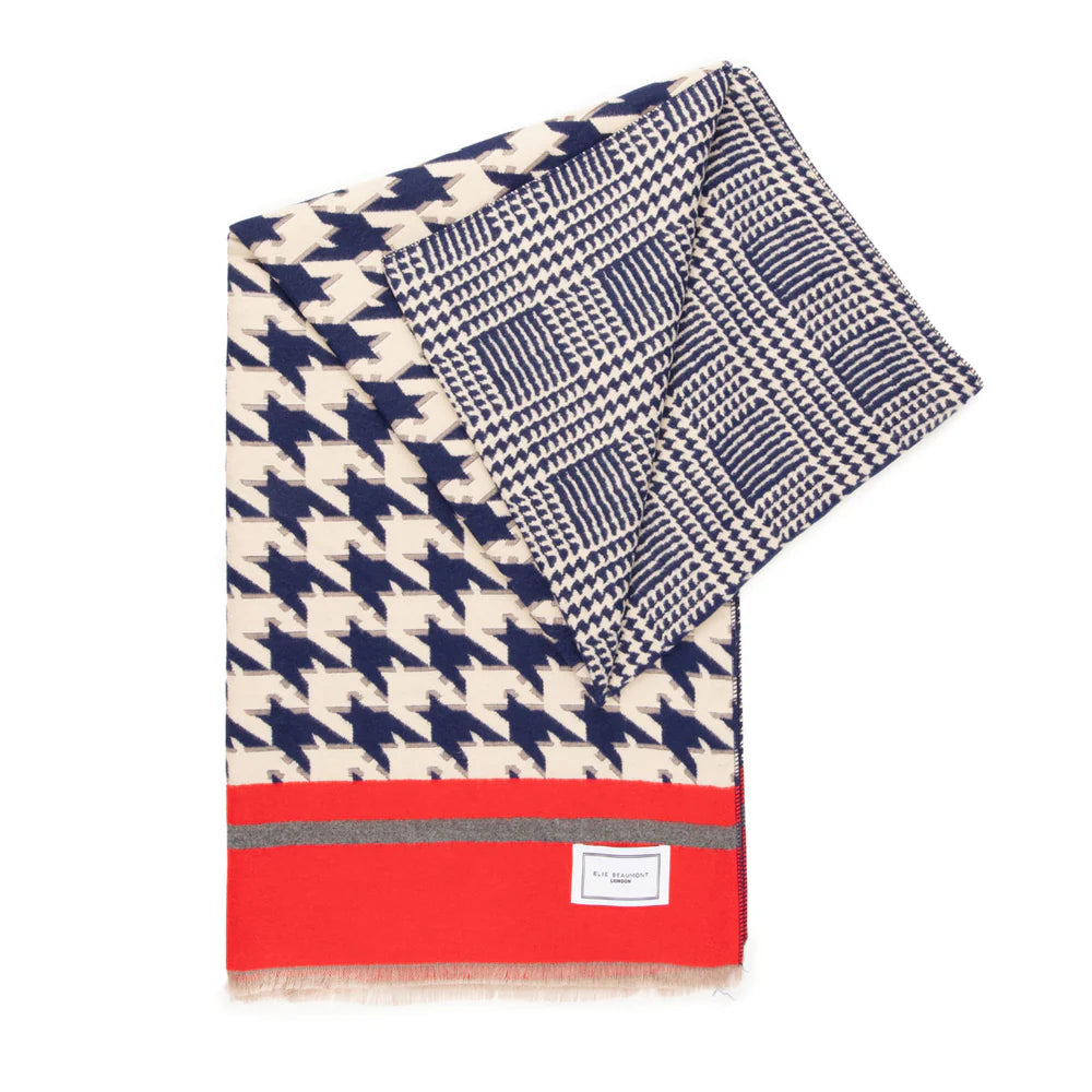 Elie Beaumont - Navy and Red Scarf
