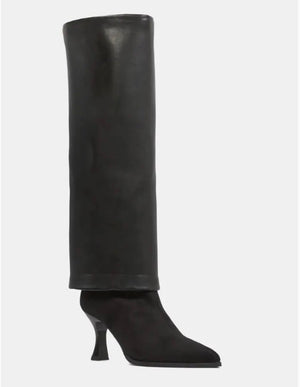 Miss Elastic - 77068 Black Med Calf Pointy Toe