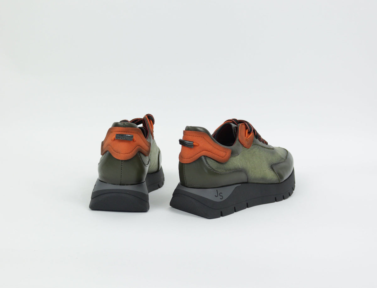 Jose Saenz - 2287 Khaki and Orange Wedge Shoe