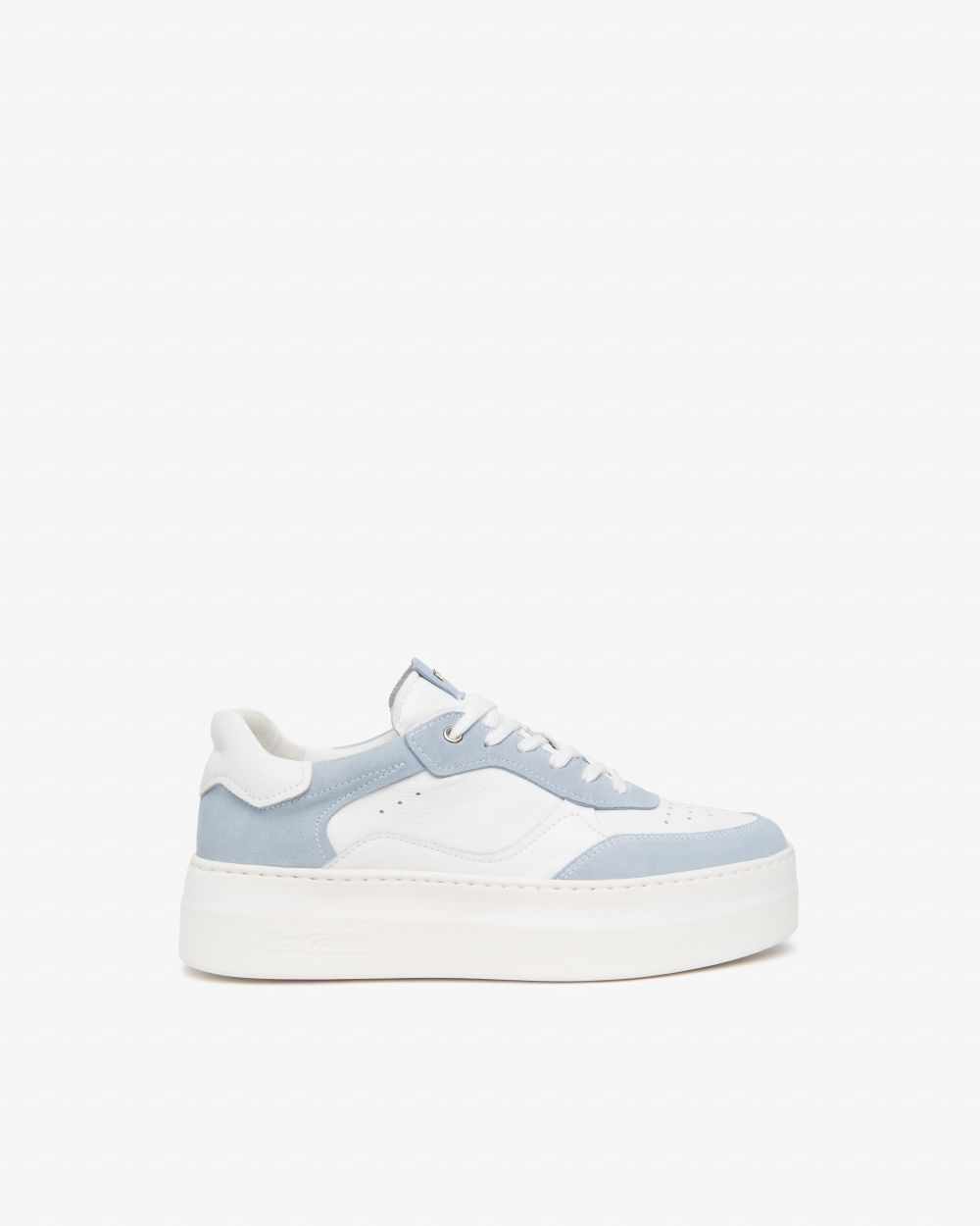 Nerogiardini - E615313D White/ Blue Platform Trainer