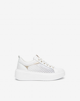 NeroGiardini - E615292D White Mesh Platform Trainer
