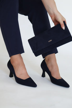 Lodi - Genius Navy Suede Court Shoe