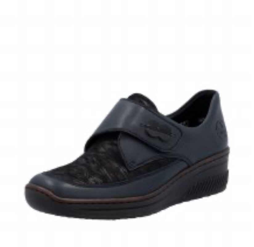 Rieker - 487C0-15 Navy Stretch Velcro Shoe
