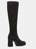 Miss Elastic - 77031 Black Platform Knee High Sock Boot