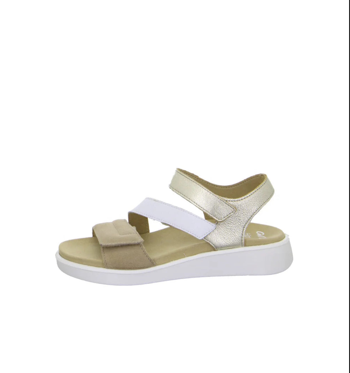 Ara - 1221407 Gold/White/Beige Velcro Sandal