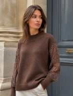 Anna - Brown Embroidered Jumper