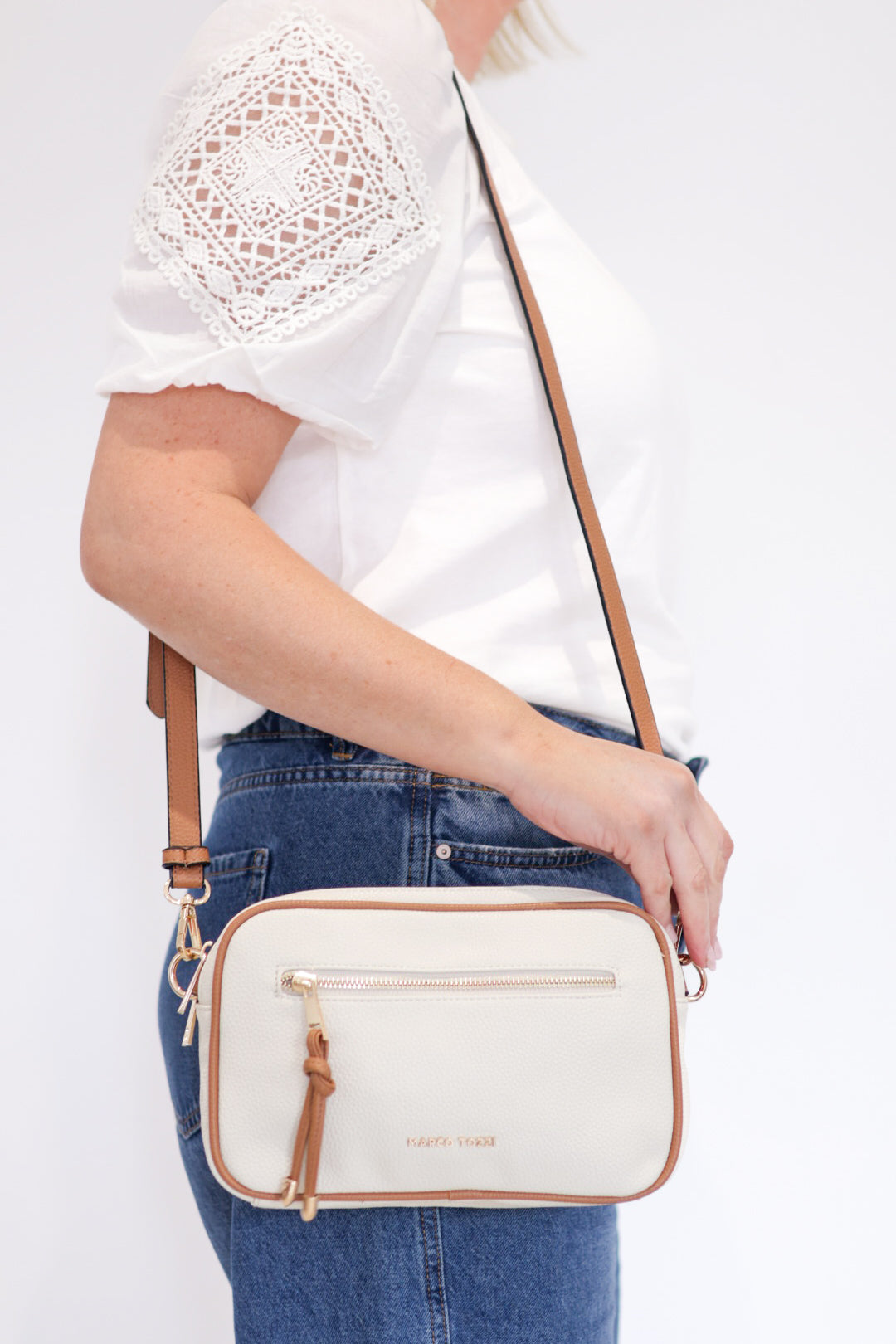 Marco Tozzi - 61117 Cream Crossbody Shoulder Bag