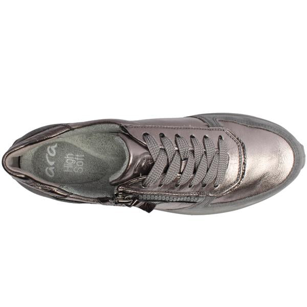 Ara - 25112 Pewter Zip Trainer