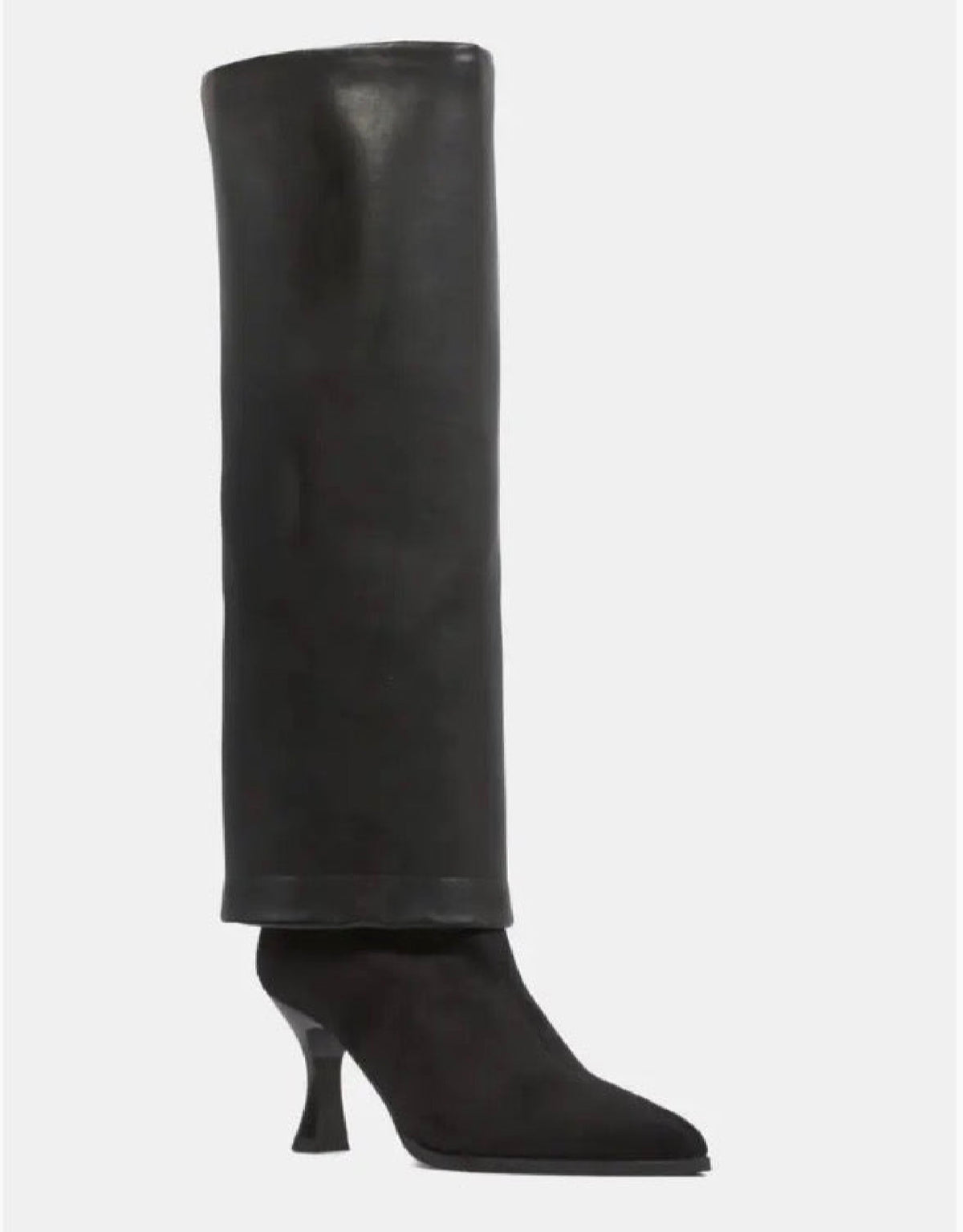 Miss Elastic - 77068 Black Med Calf Pointy Toe