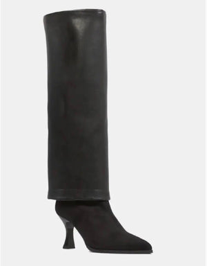 Miss Elastic - 77068 Black Med Calf Pointy Toe