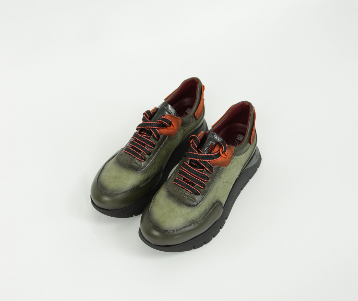 Jose Saenz - 2287 Khaki and Orange Wedge Shoe