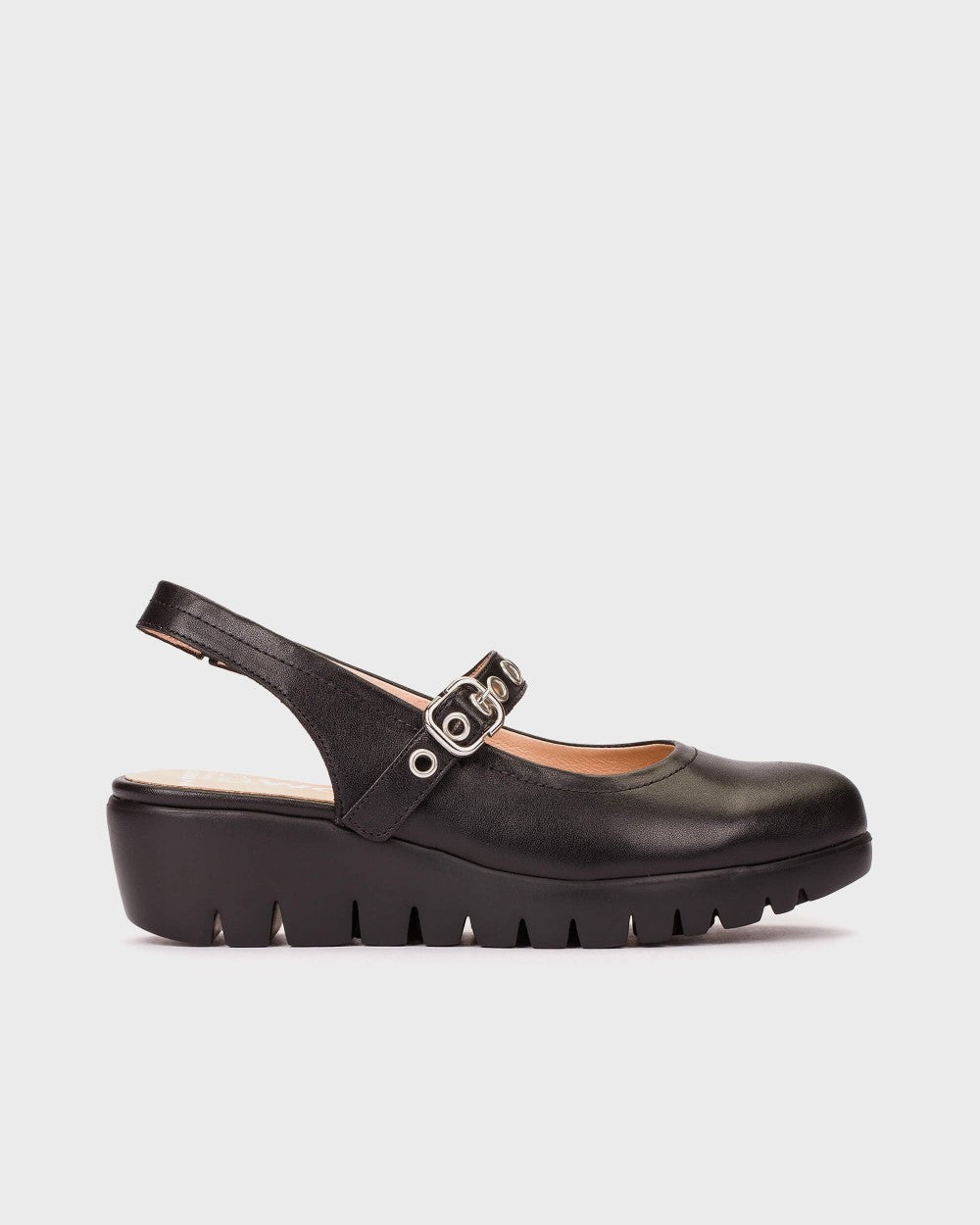 Wonders - C-33353 Black Strap Slingback