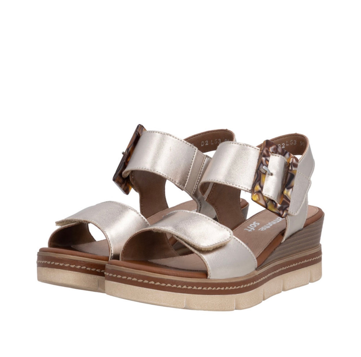 Remonte - D2L53 Gold Wedge Sandal