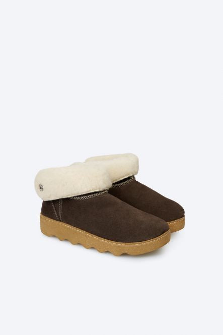 Rohde - 6128 Brown Fur Lined Slipper