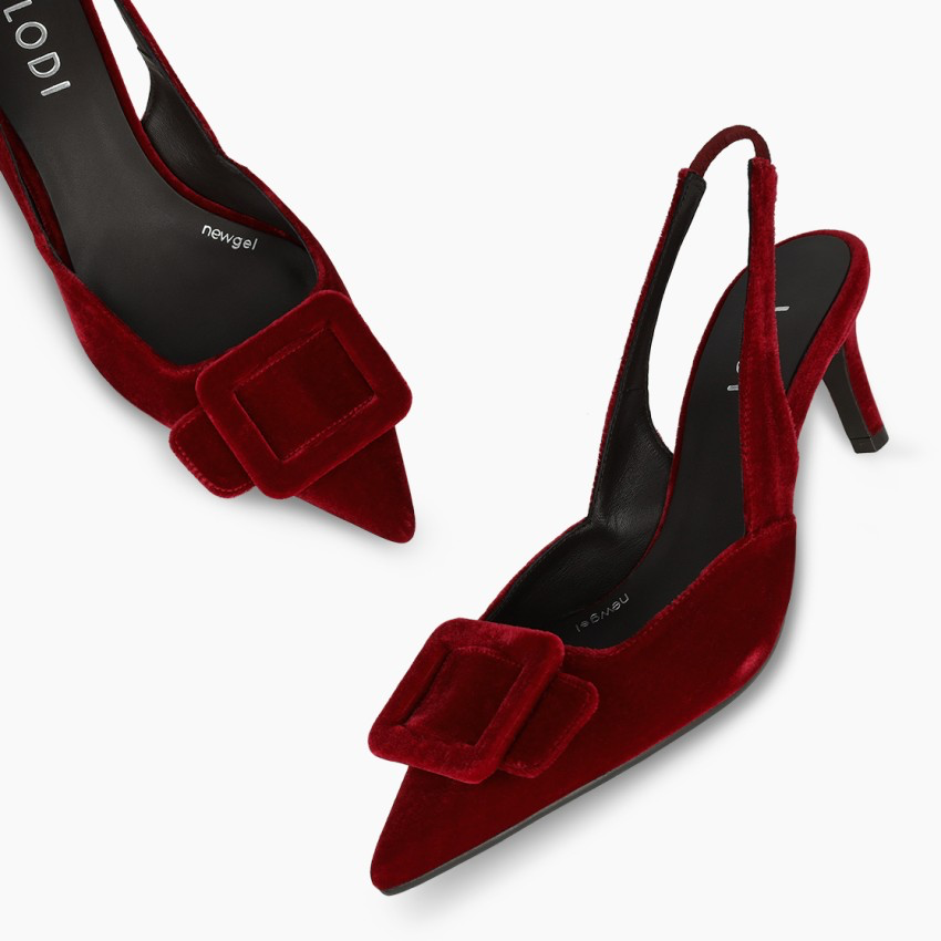 Lodi - Nestor Red Velvet Slingback