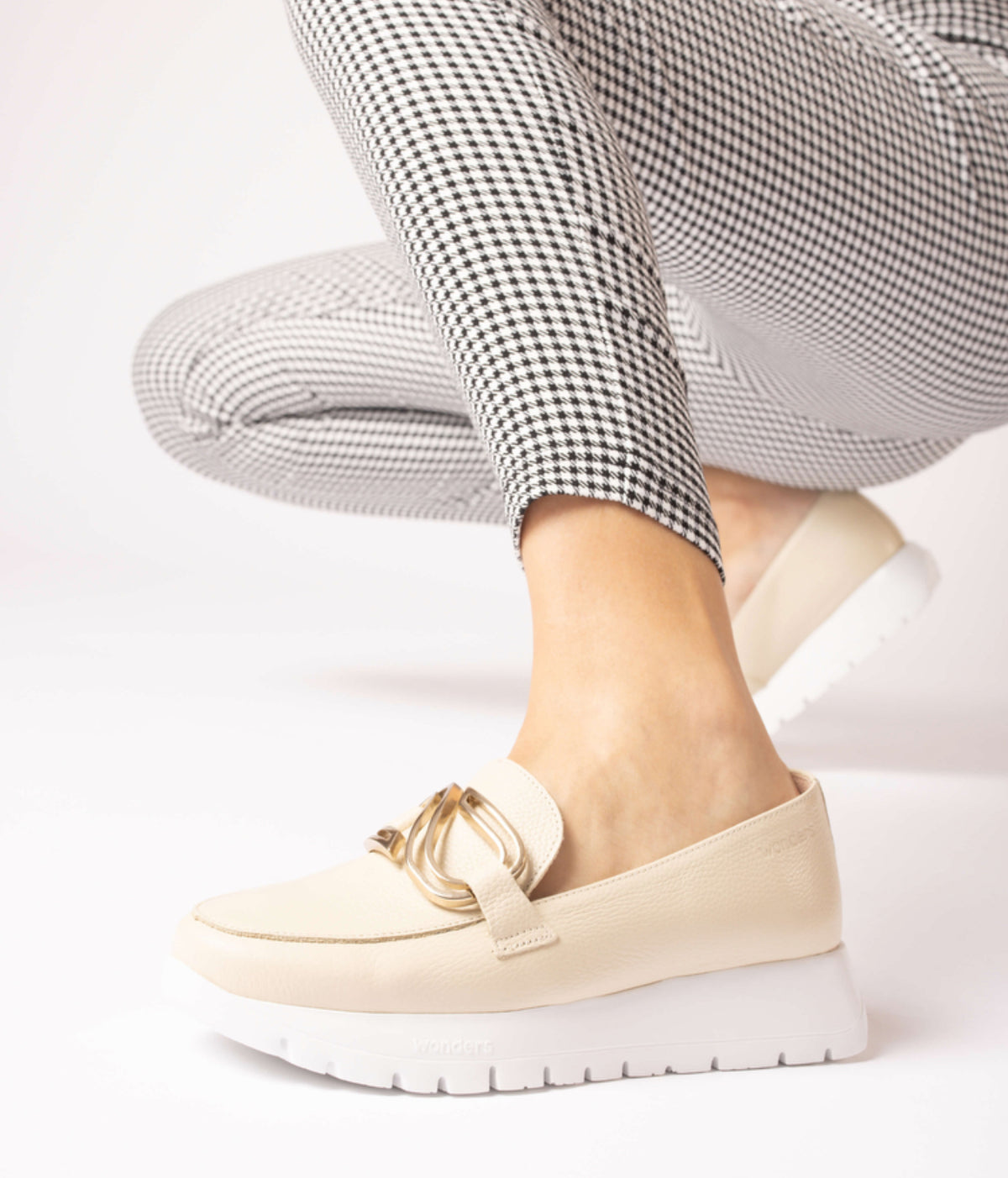 Wonders - A-2462 Beige Leather Wedge Moccasin