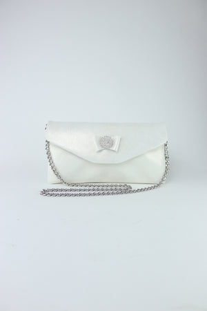Le Babe - Boanna White/Silver Cluster Clutch Bag