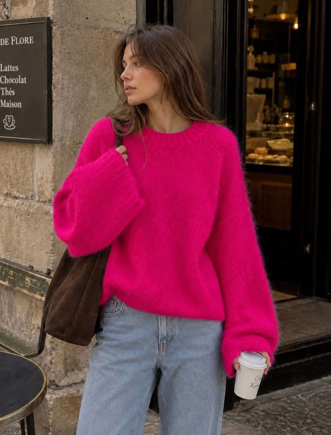 Anna - Pink Kid Mohair and Wool Jumper