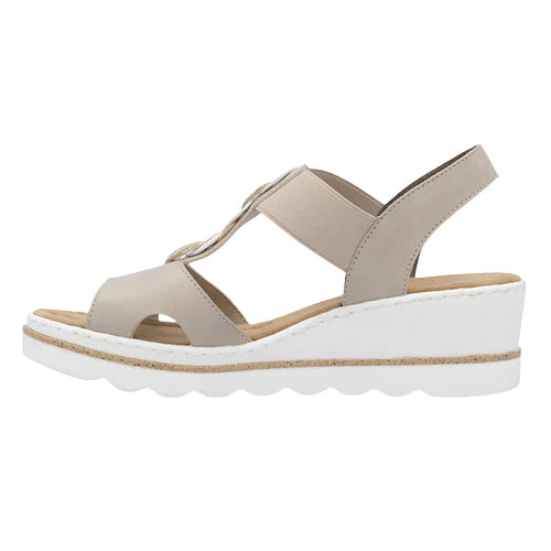 Rieker - 67498 Beige Elastic Sandal