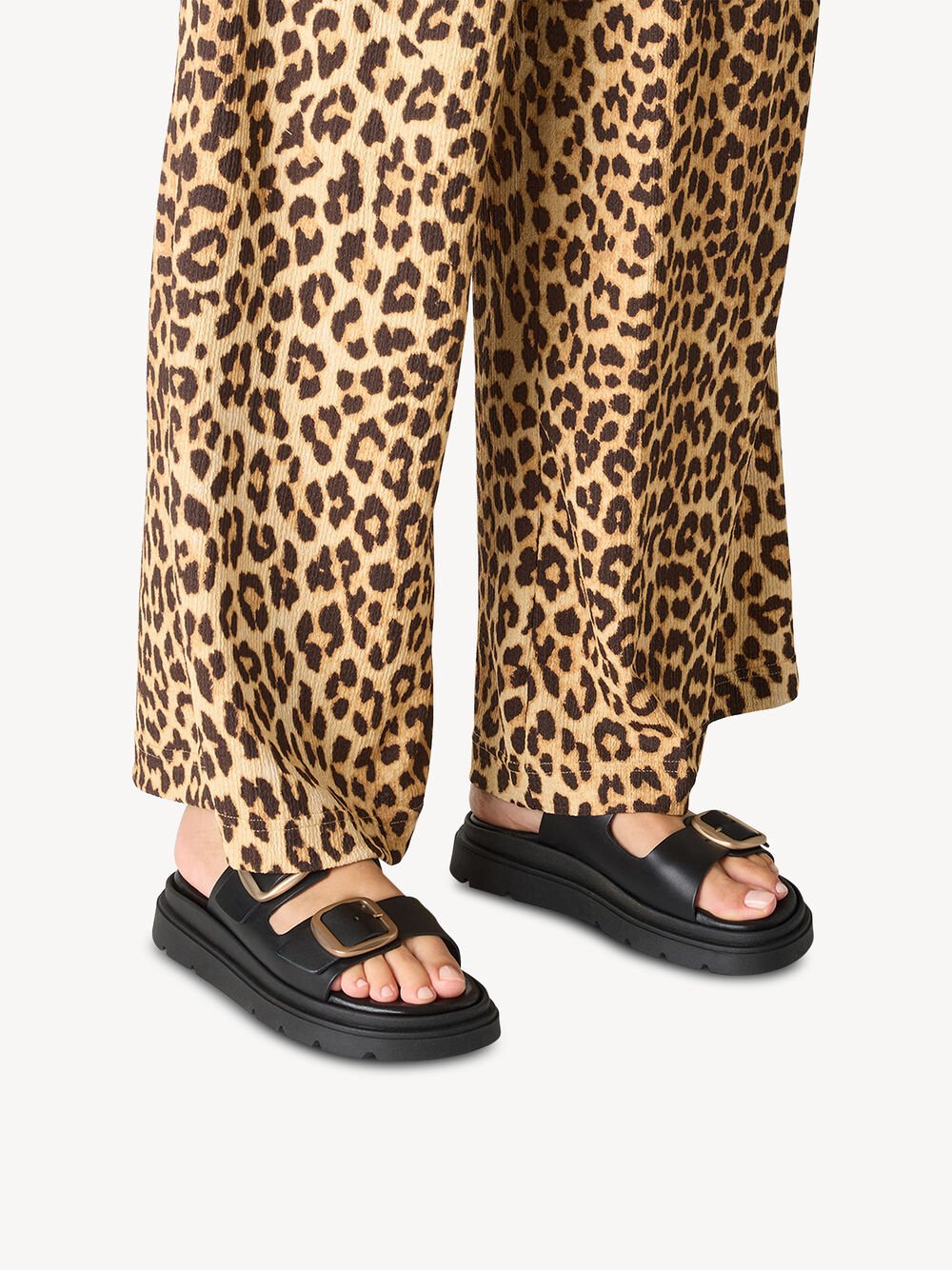 Tamaris - 27239 Black Double Buckle Mule