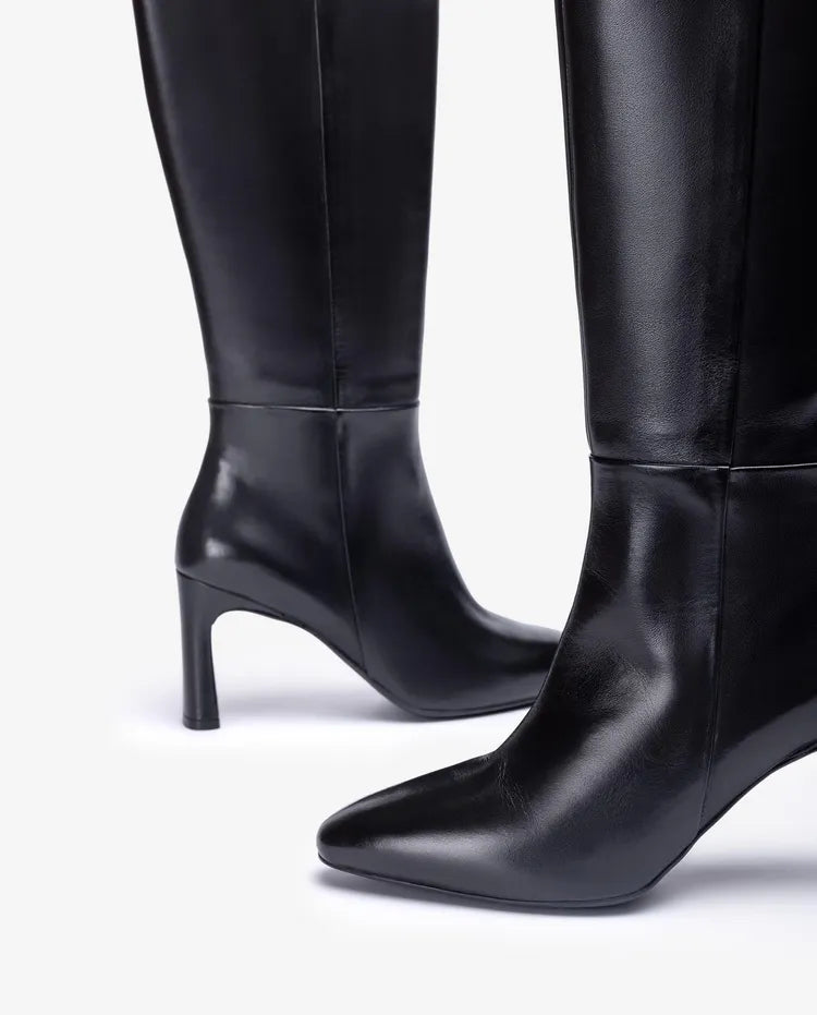 Unisa - Wolcot Black Leather Knee High Boot