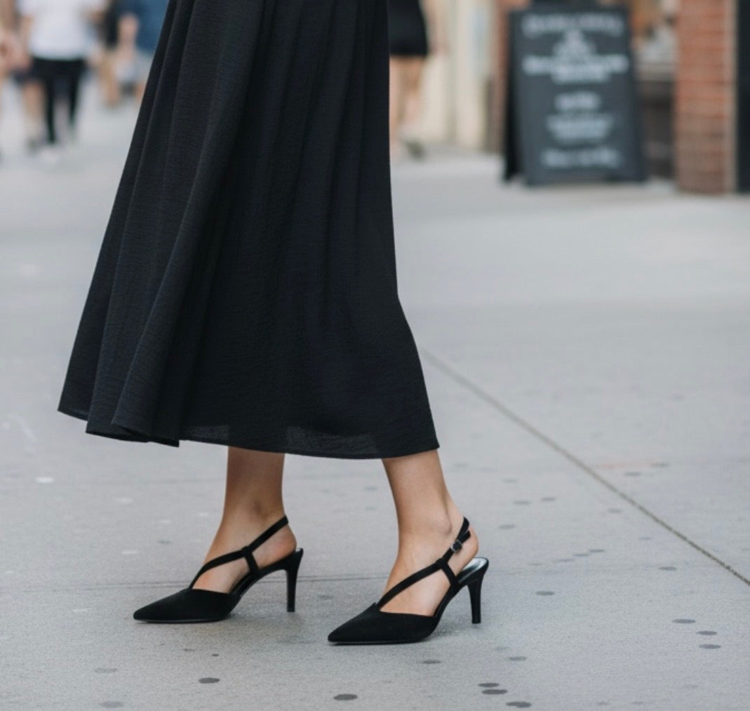 Lodi - Naltom Black Strap Slingback