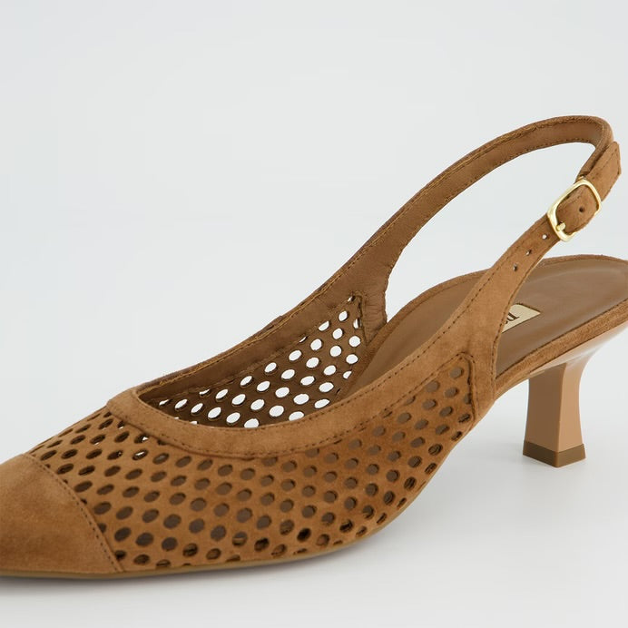 Paul Green - 6222 Tan Kitten Heel Slingback