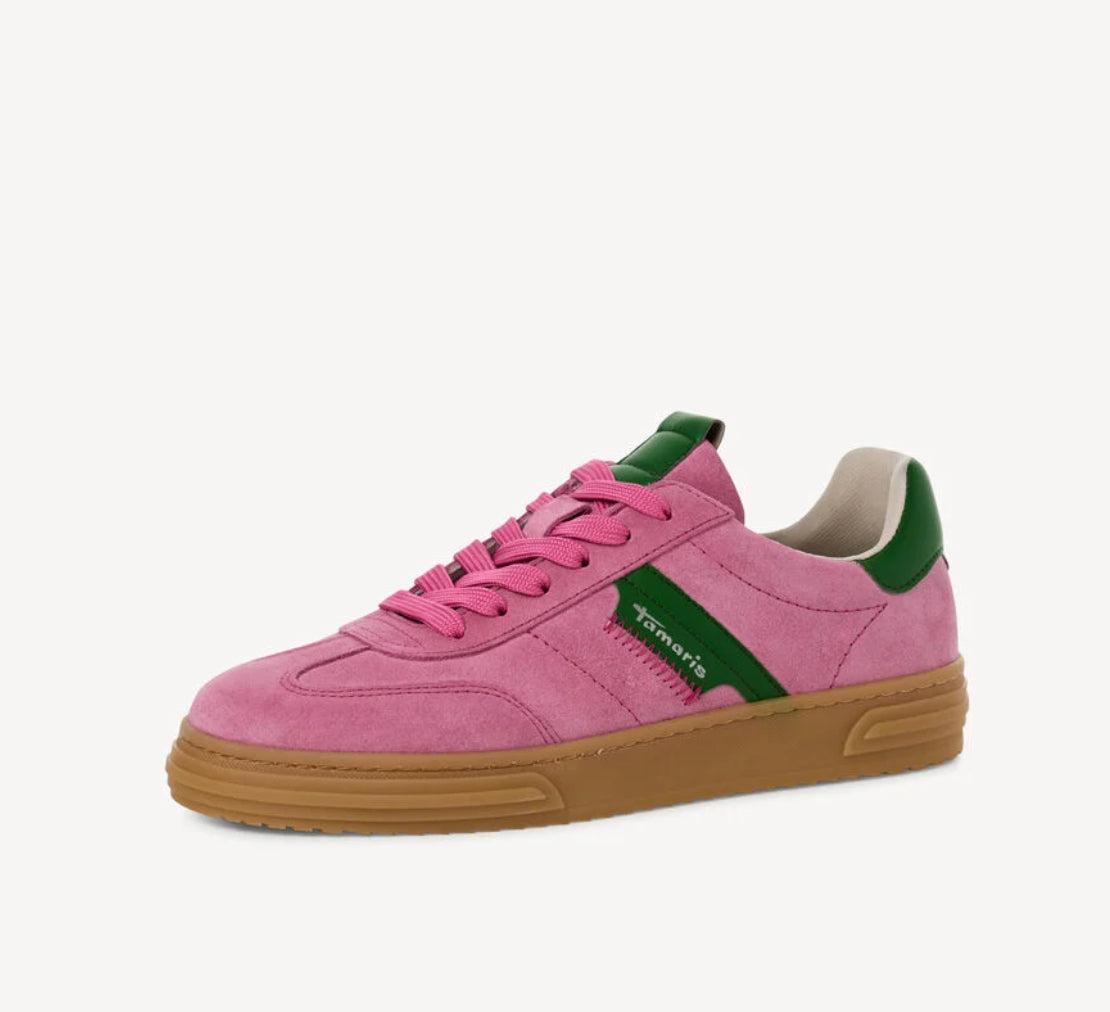 Tamaris - 23788 Pink & Green Retro Trainer