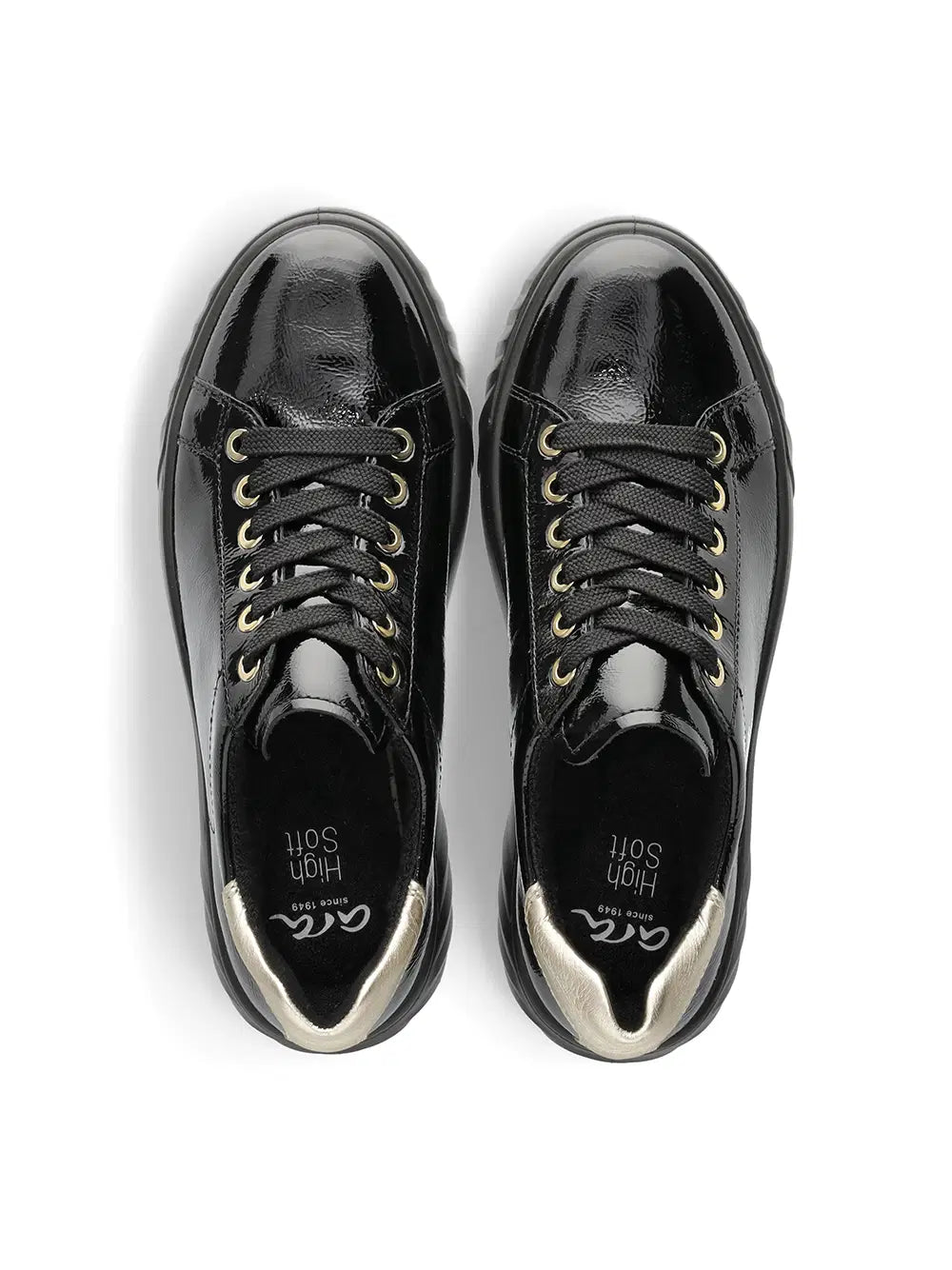 Ara - 46523 Black Patent Trainer [Wide Fit]