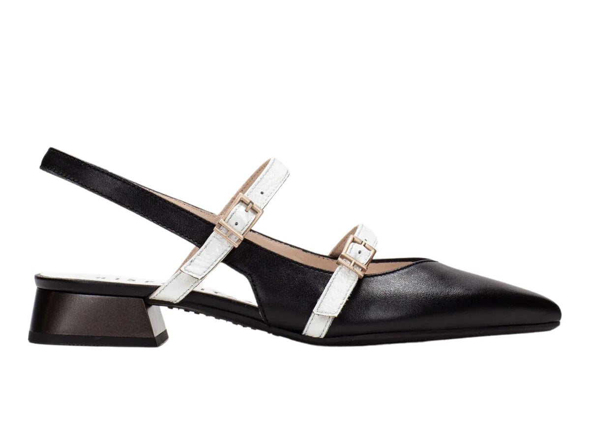Hispanitas -HV253922 Black & White Slingback Ballerina