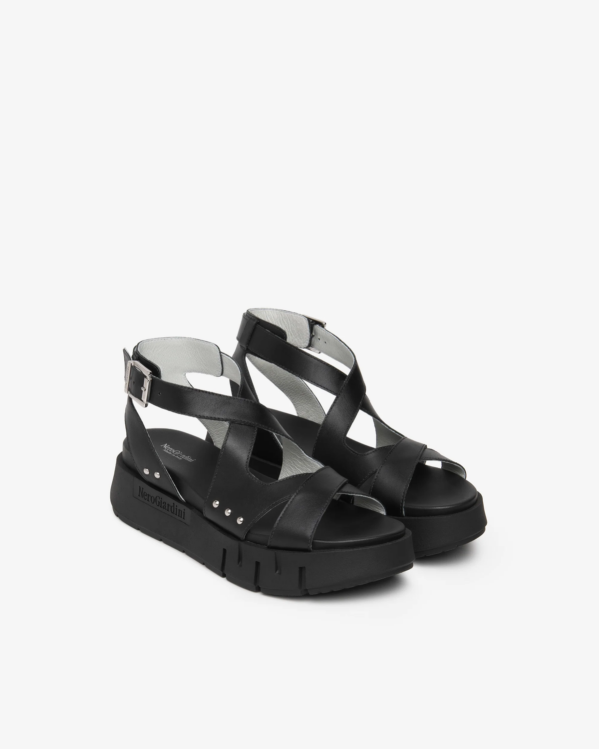 NeroGiardini - E617067D Black Flatform Sandal