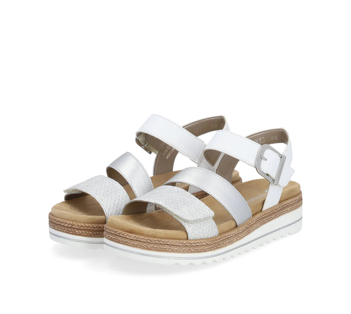 Remonte - D0Q55 White and Silver Gladiator Sandal