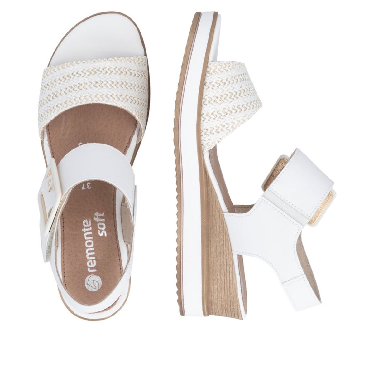 Remonte - D6453-81 White Velcro Sandal