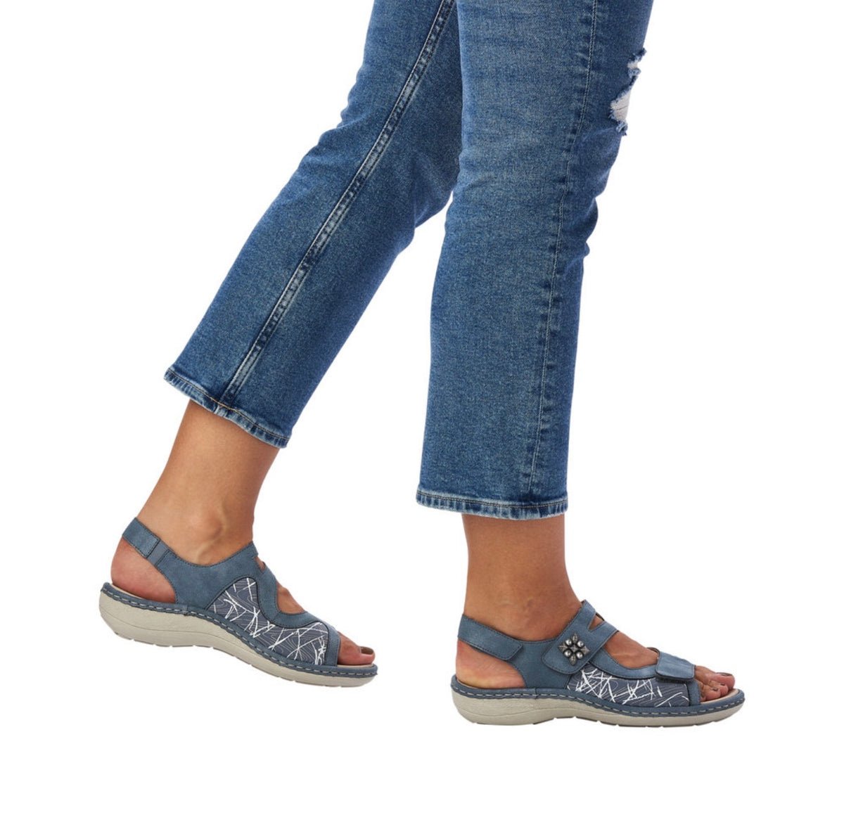 Remonte - D7647 - Blue Velcro Sandal
