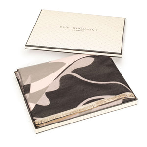 Elie Beaumont - Black/Grey/Pink Scarf