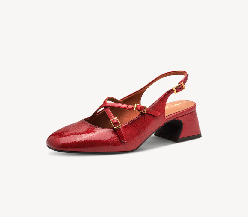 Tamaris - 29661 Red Patent Sling Back