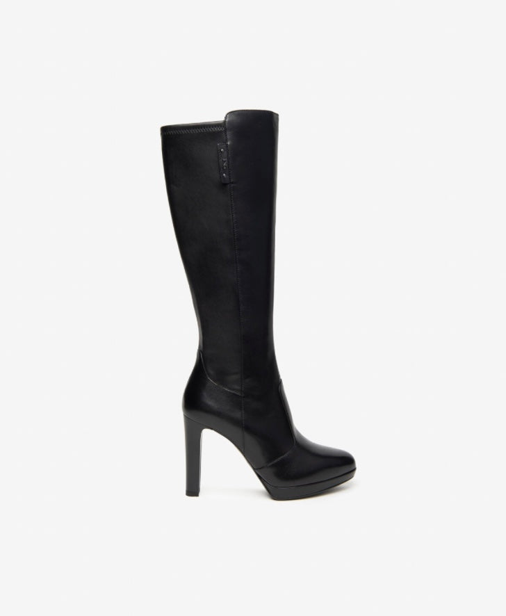 NeroGiardini - I410986D Black Leather Knee High Boot