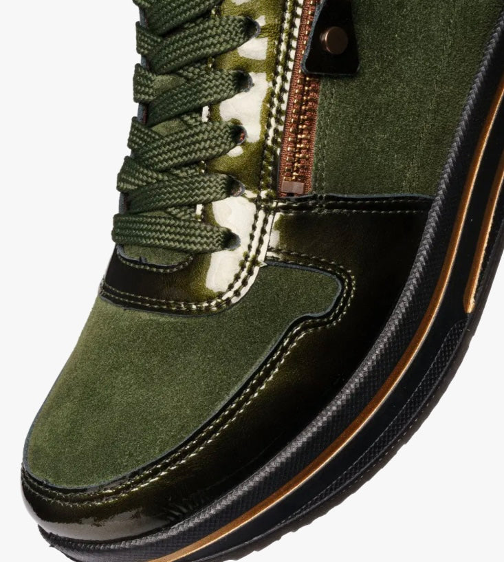 Ara - 27540 Green Zip Trainer