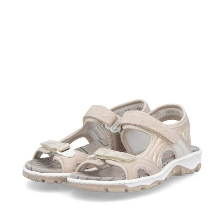 Rieker - 68866 Blush Pink Velcro Sandal