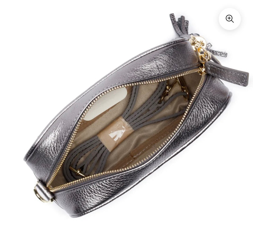 Elie Beaumont - Pewter Leather Crossbody Bag