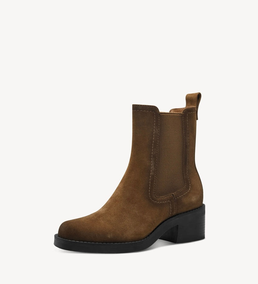 Tamaris - 25309 Camel Suede Chelsea Boot