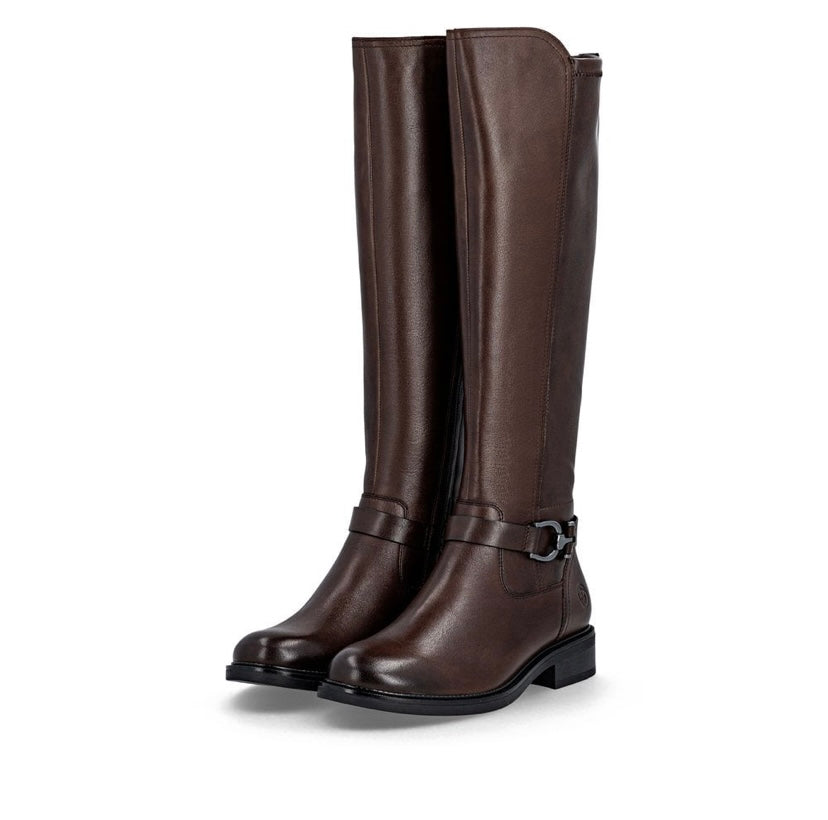 Remonte - D2W77 Brown Leather Knee High Boot