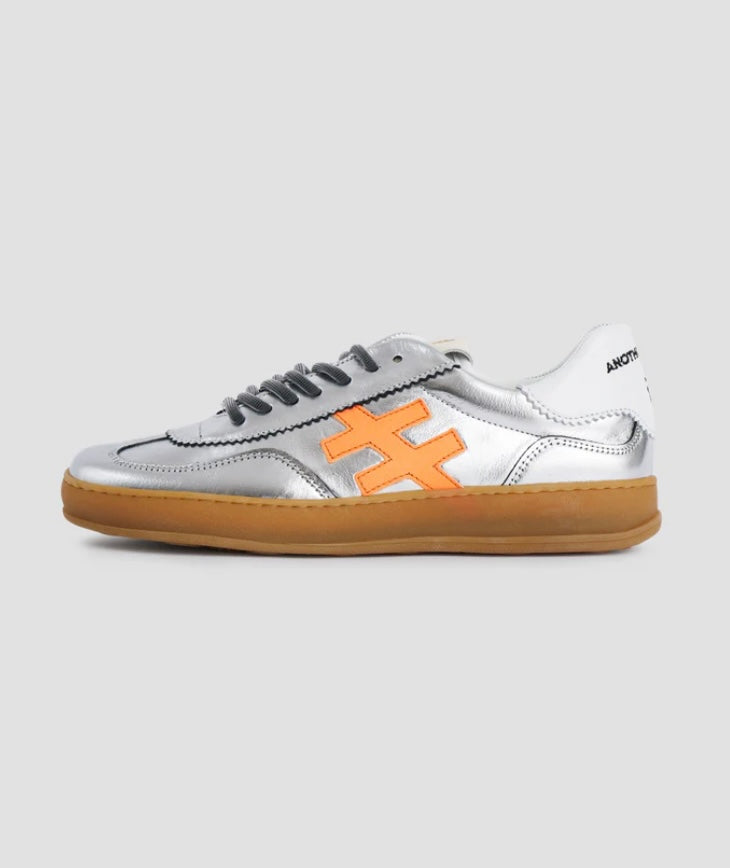 Another Trend - A032M341 Silver and Neon Orange 🍊 Trainers [Preorder for early June]