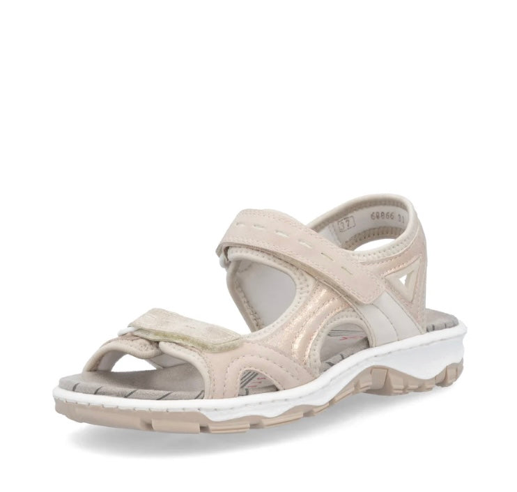 Rieker - 68866 Blush Pink Velcro Sandal