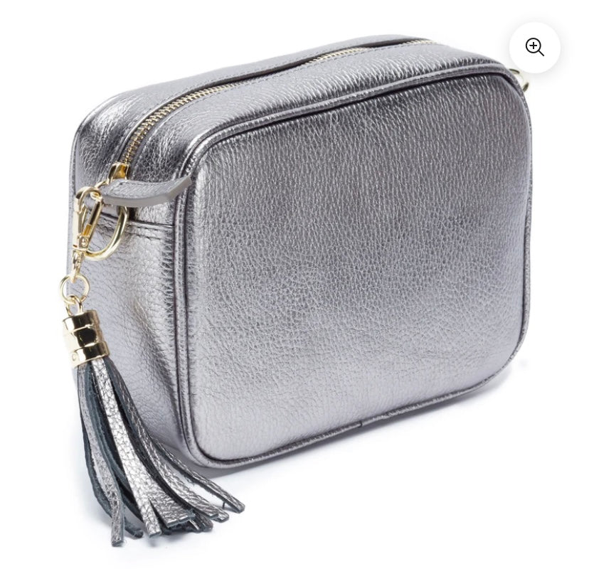 Elie Beaumont - Pewter Leather Crossbody Bag