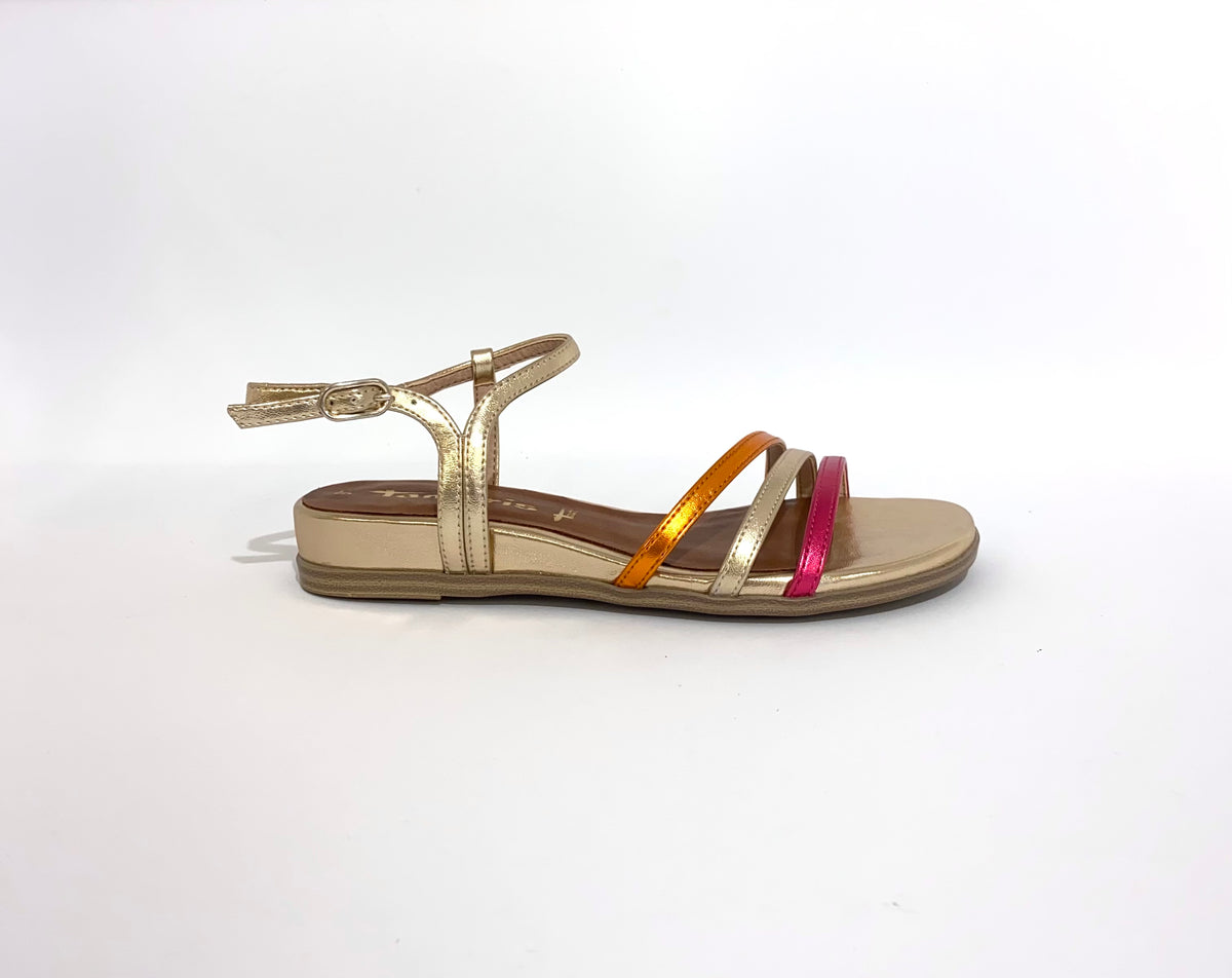Tamaris - 1-28133-42 Gold Multi Sandal (Small fitting)