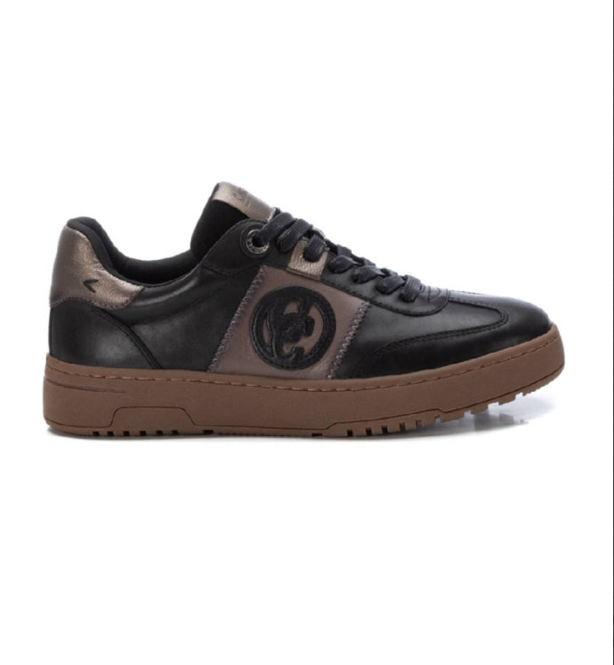 Carmela - 161957 Black & Gunmetal Leather Trainer