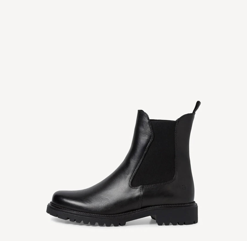 Tamaris - 25427 Black Leather Chelsea Boot