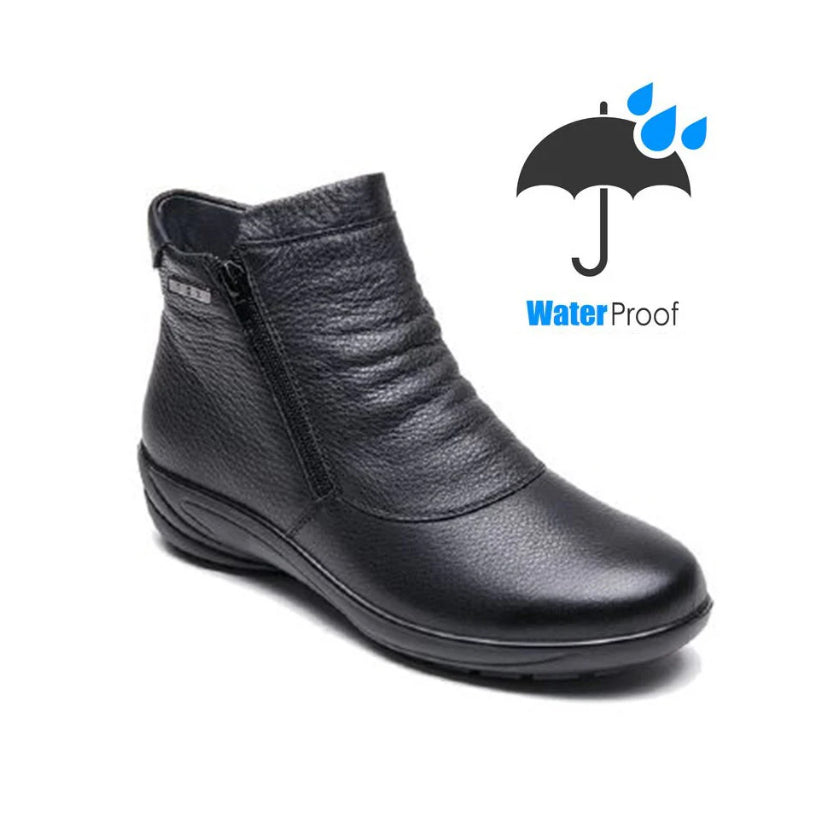 G Comfort - P-9521S  Black Leather Ankle Boot
