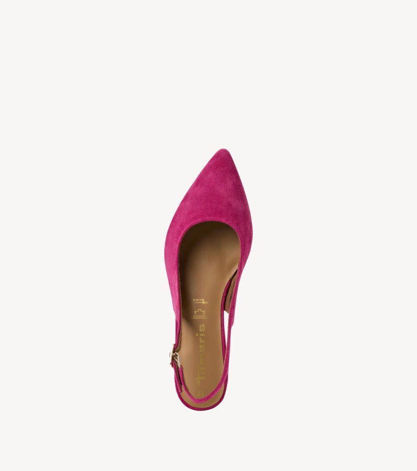 Tamaris - 29500 Pink Suede Sling Back